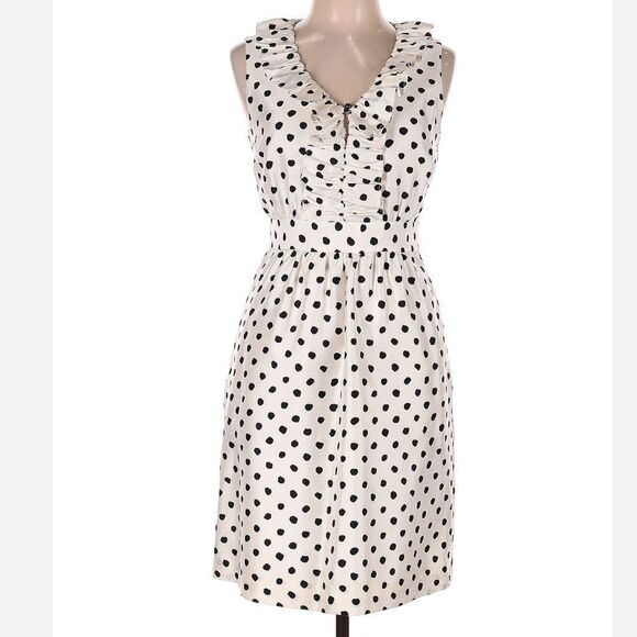 Kate Spade 100% Silk Natalia Polka Dot Dress sleeveless Ruffled collar 6 - Picture 3 of 15